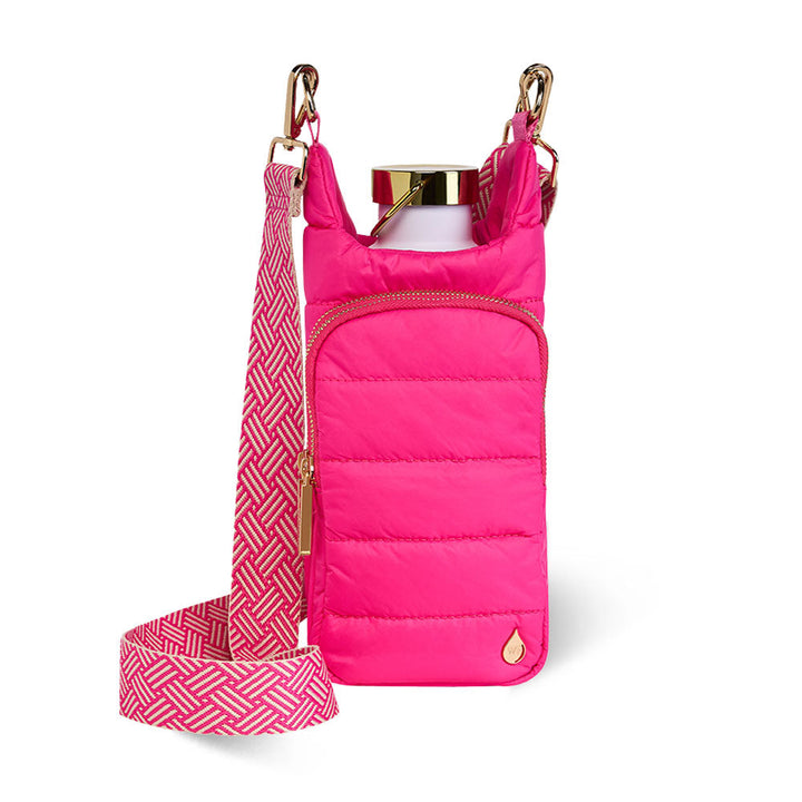 JUNE MARKET: Bright Pink HydroBag® with Pink and Cream Patterned Strap by Wanderfull (Ships in 2-3 Weeks)