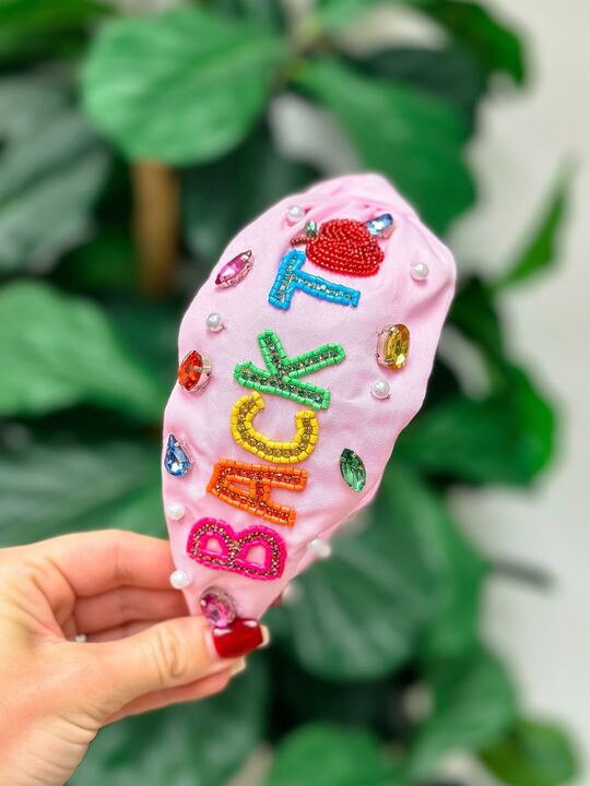 'Back To School' Embellished Top Knot Headband