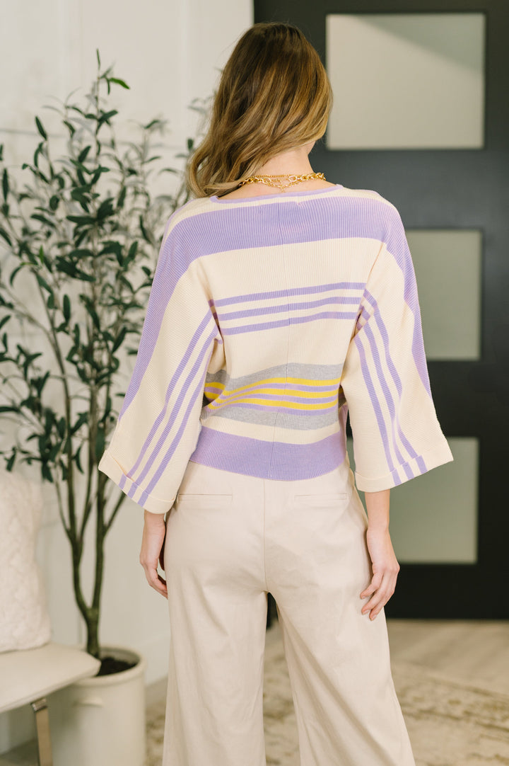 Barely Justified Striped Dolman Sleeve Top - 3/2