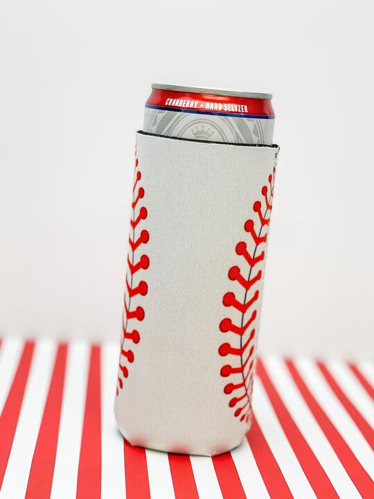 Baseball Printed Slim Can Drink Hugger