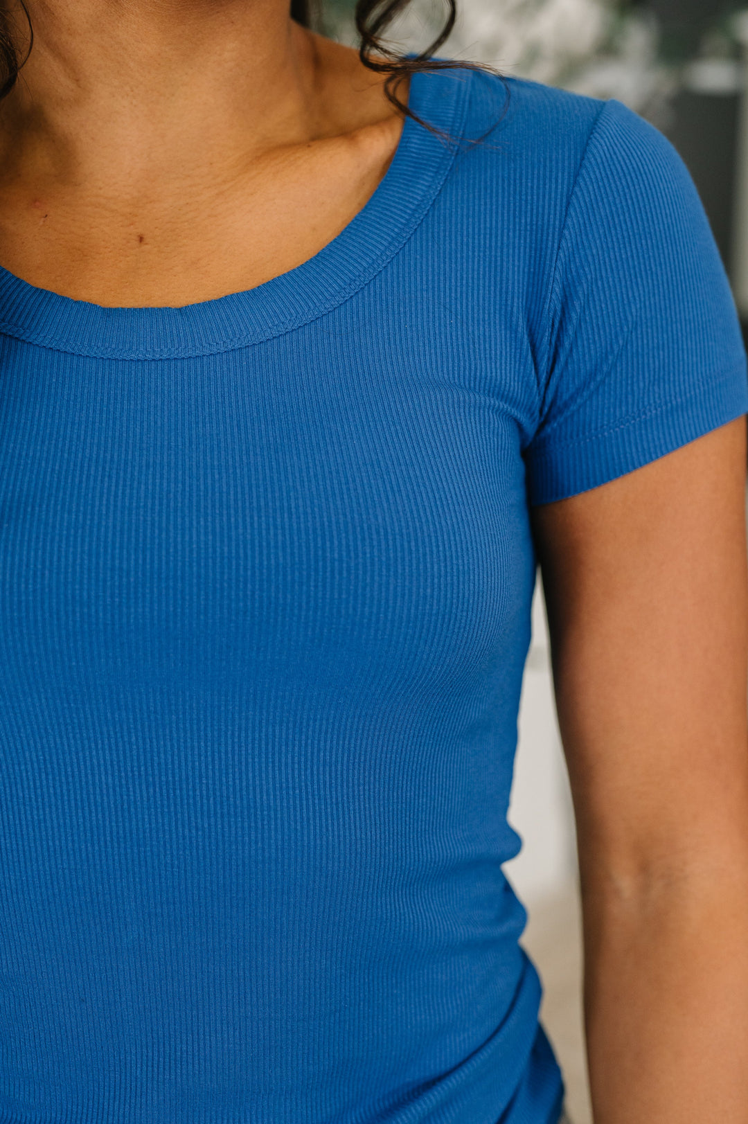 Basically A Part of Me Scoop Necked Tee in Classic Blue - 5/4
