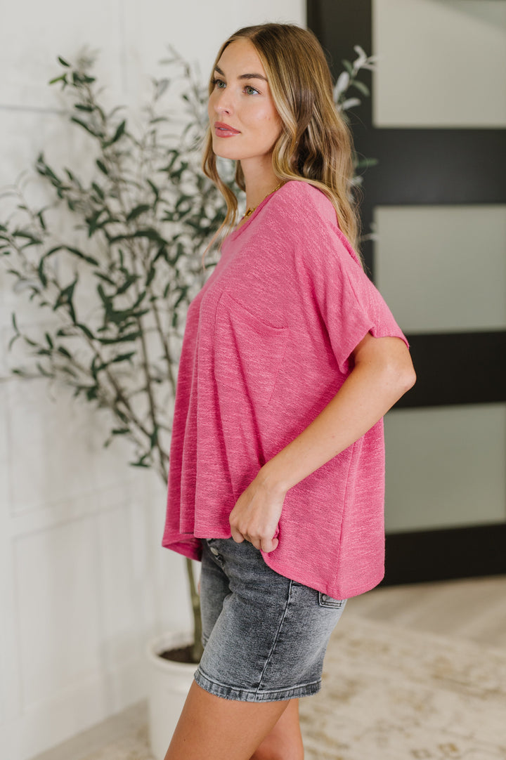 Basically Flowing Dolman Sleeve Top in Hot Pink