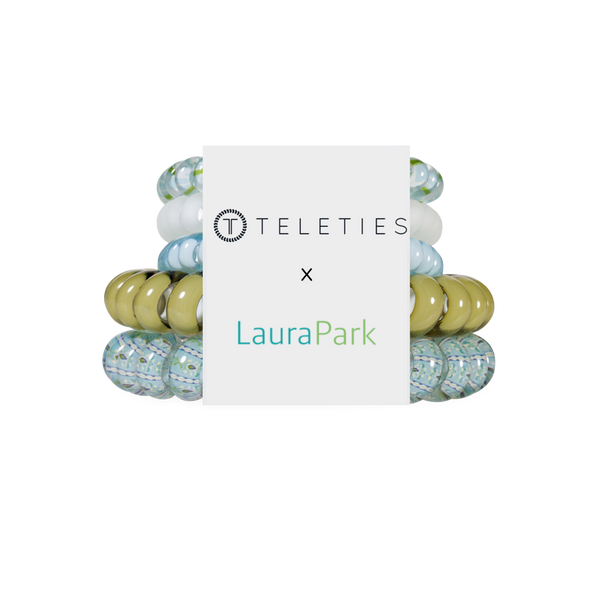 Teleties Hair Tie - Large and Small Band Pack of 5 - Bay Breeze