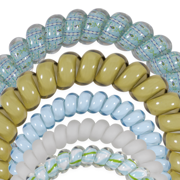 Teleties Hair Tie - Large and Small Band Pack of 5 - Bay Breeze