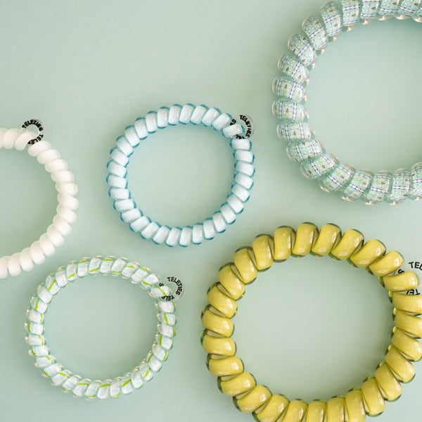 Teleties Hair Tie - Large and Small Band Pack of 5 - Bay Breeze