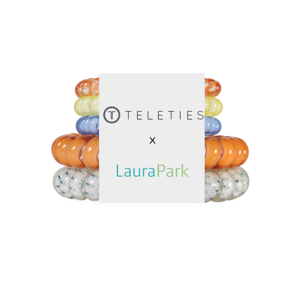 Teleties Hair Tie - Large and Small Band Pack of 5 - Beach Club