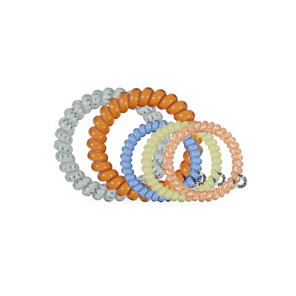 Teleties Hair Tie - Large and Small Band Pack of 5 - Beach Club