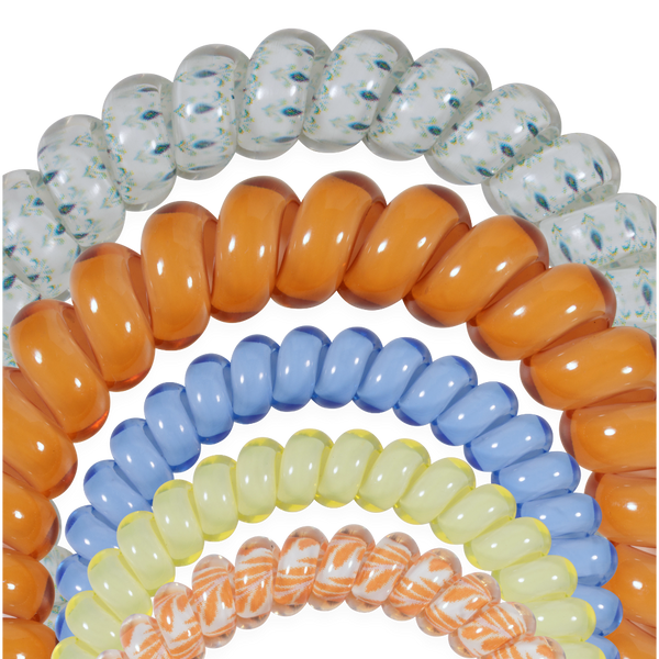 Teleties Hair Tie - Large and Small Band Pack of 5 - Beach Club