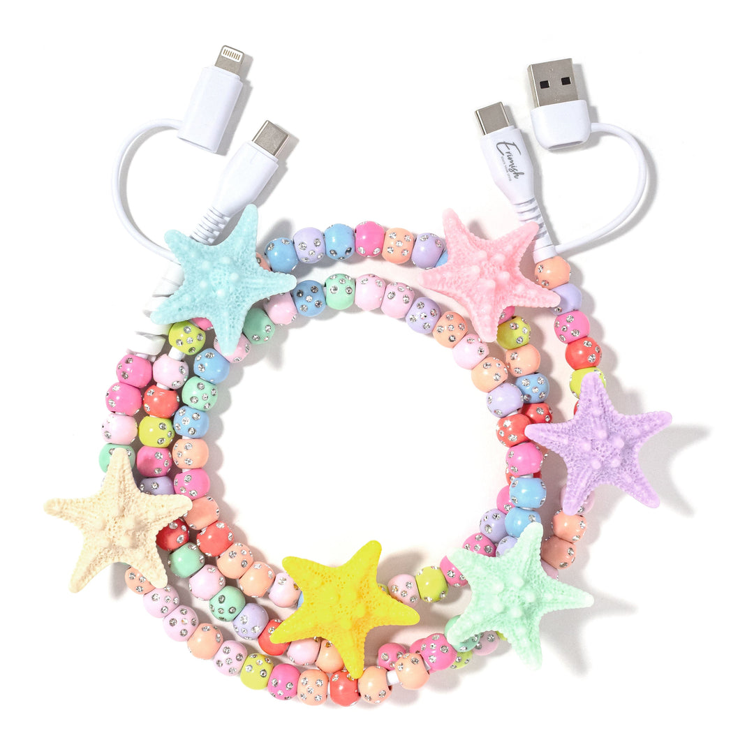 MAY PREORDER: Beaded Phone Charger Coastal Cutie by Erimish (Ships in 2-3 Weeks)