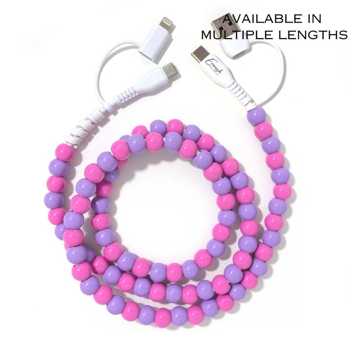 JULY PREORDER: Beaded Phone Charger Cotton Candy by Erimish (Ships in 2-3 Weeks)