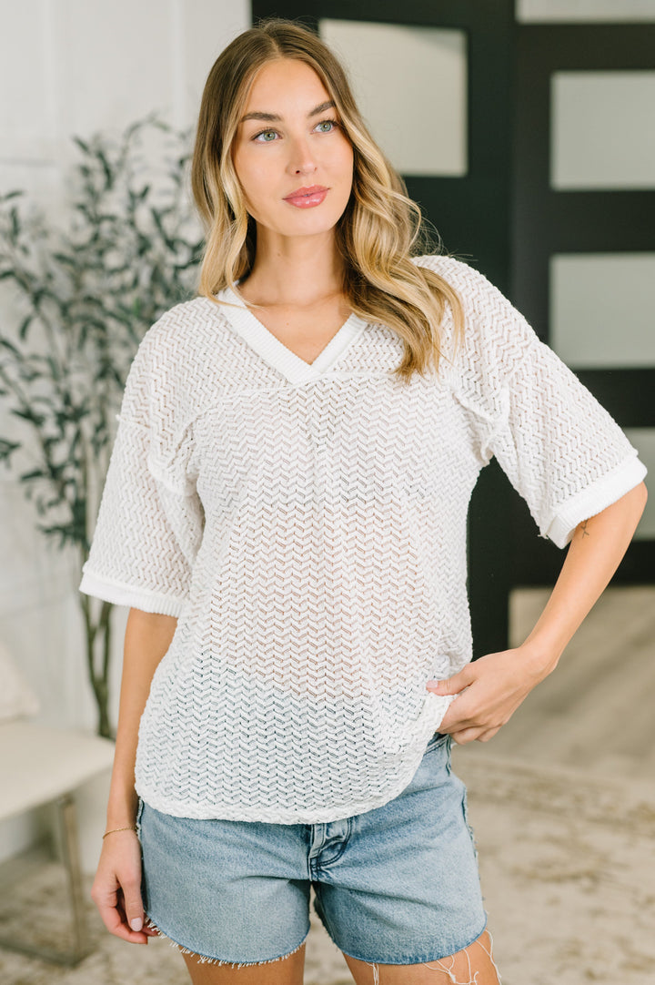 Beginning to Care Textured Oversized Top - 6/9