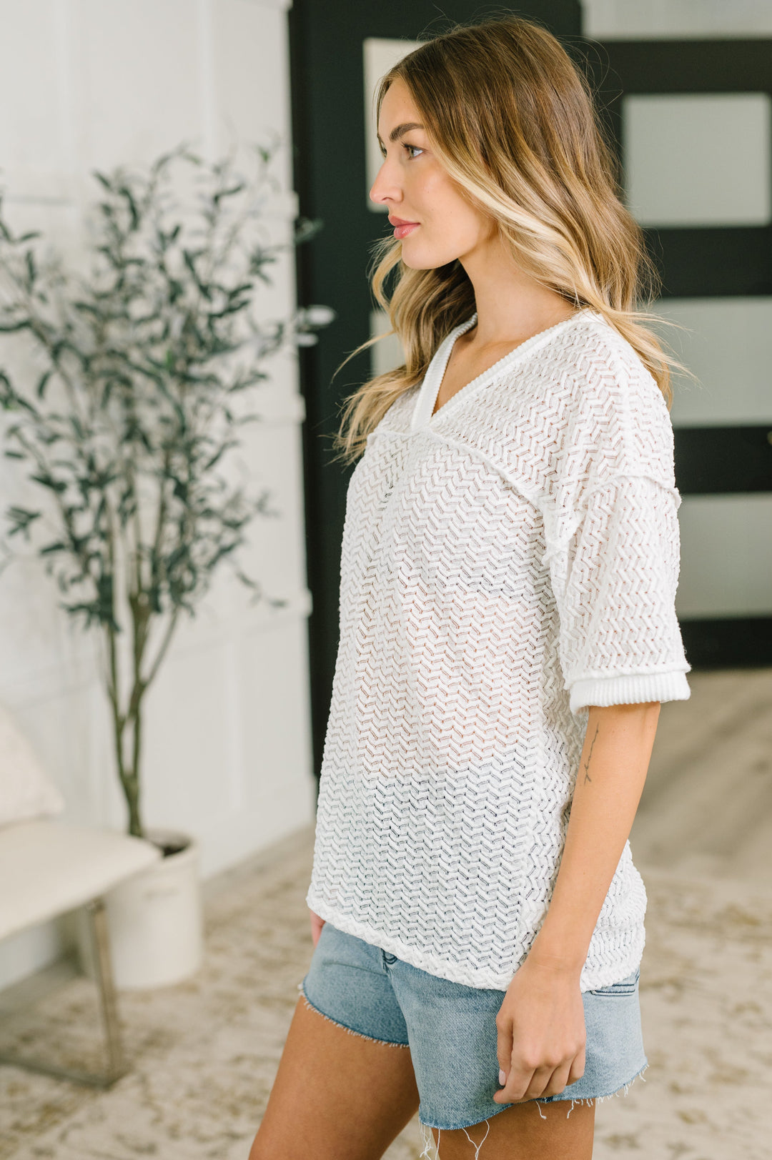 Beginning to Care Textured Oversized Top - 6/9