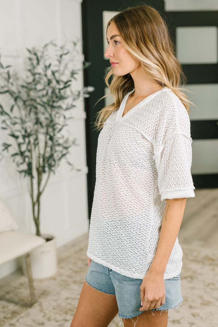 Beginning to Care Textured Oversized Top - 6/9