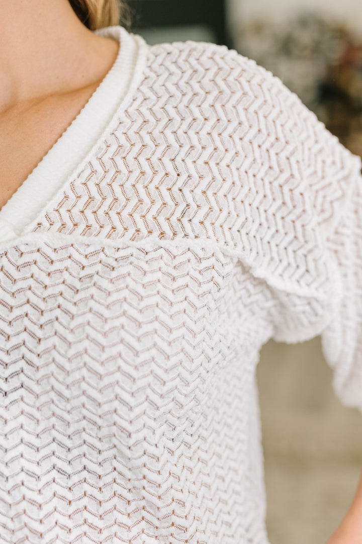 Beginning to Care Textured Oversized Top - 6/9