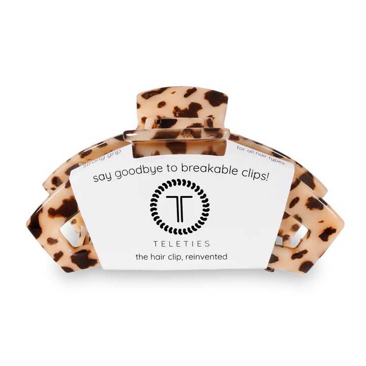 Large Teleties Open Claw Clip - Blonde Tortoise