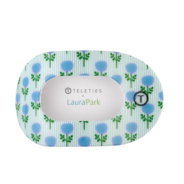 Large Teleties Flat Oval Clip - Blue Marigold