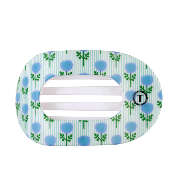 Large Teleties Flat Oval Clip - Blue Marigold