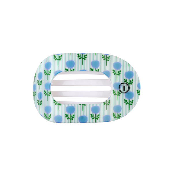 Medium Teleties Flat Oval Clip - Blue Marigold