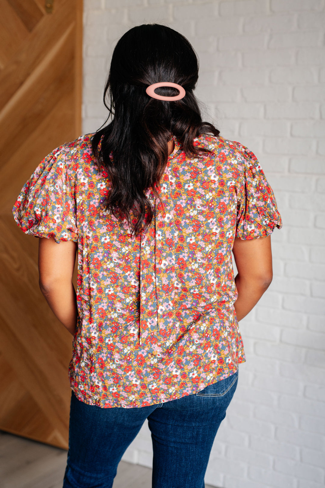 Bohemian Moment Floral Mock Neck Blouse - 6/22