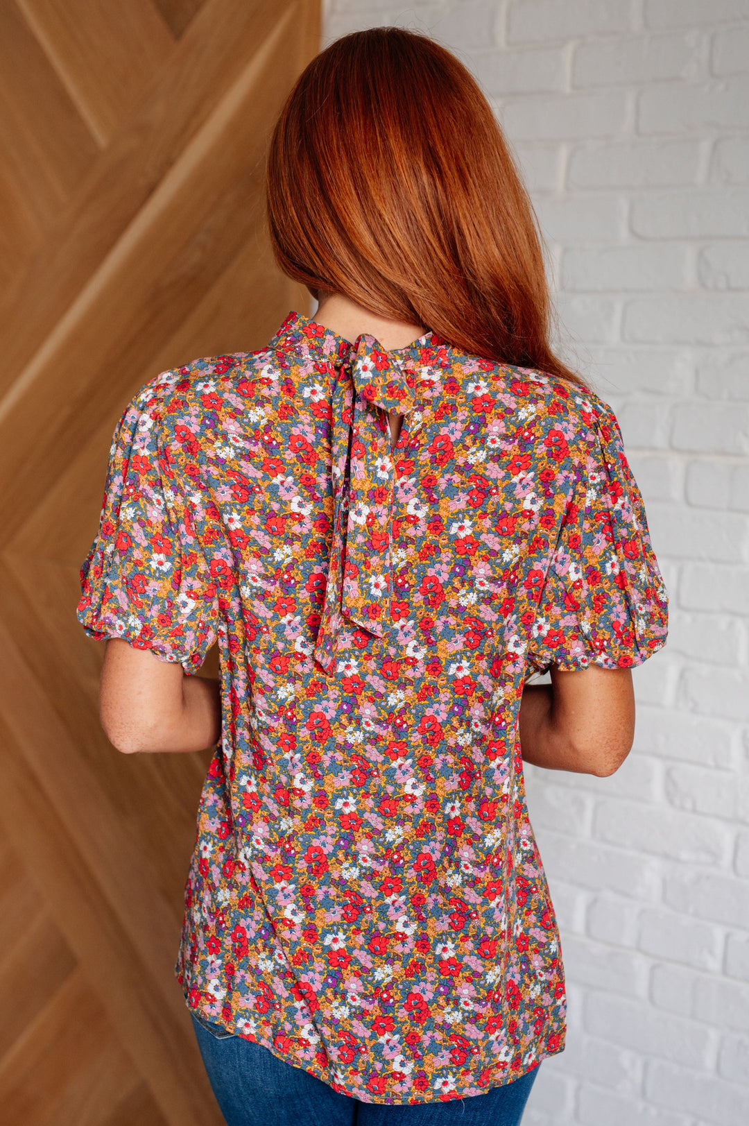 Bohemian Moment Floral Mock Neck Blouse - 6/22