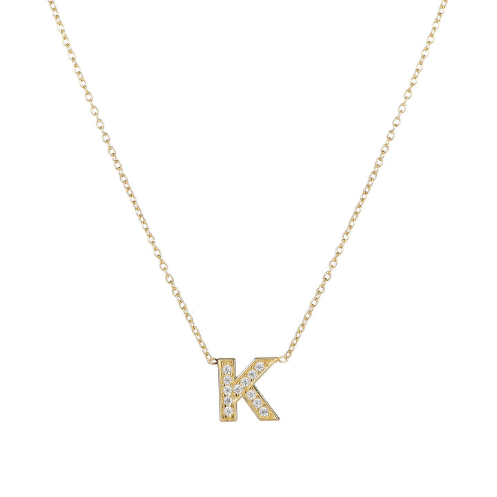 Custom Impression Initial Necklace - Water Resistant & Pave Crystal by the Sis Kiss (Ships in 4 Weeks)