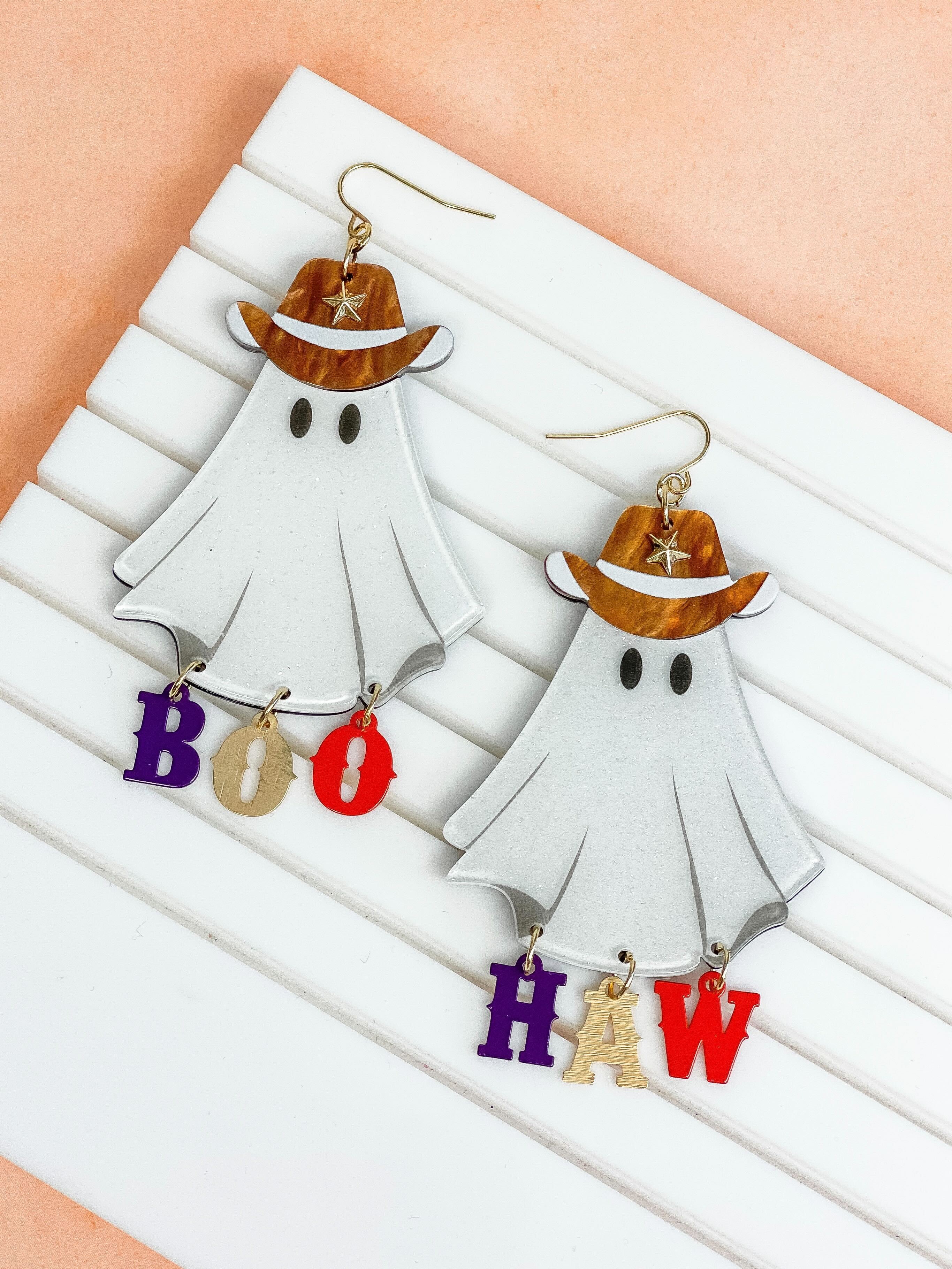 'Boo Haw' Ghost Dangle Earrings