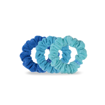 Teleties Terry Cloth Scrunchies - Small Band Pack of 3 - Bora Bora