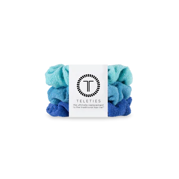 Teleties Terry Cloth Scrunchies - Small Band Pack of 3 - Bora Bora