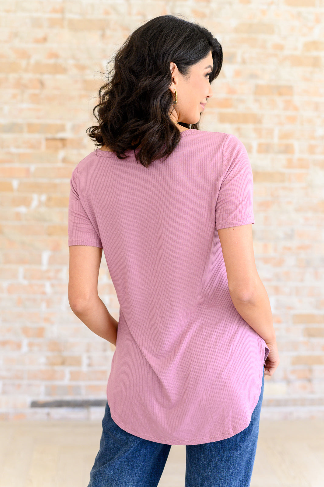 Born and Raised V-Neck Ribbed Top - 5/18