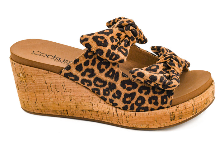 Bowed Up Wedge - Leopard by Corkys