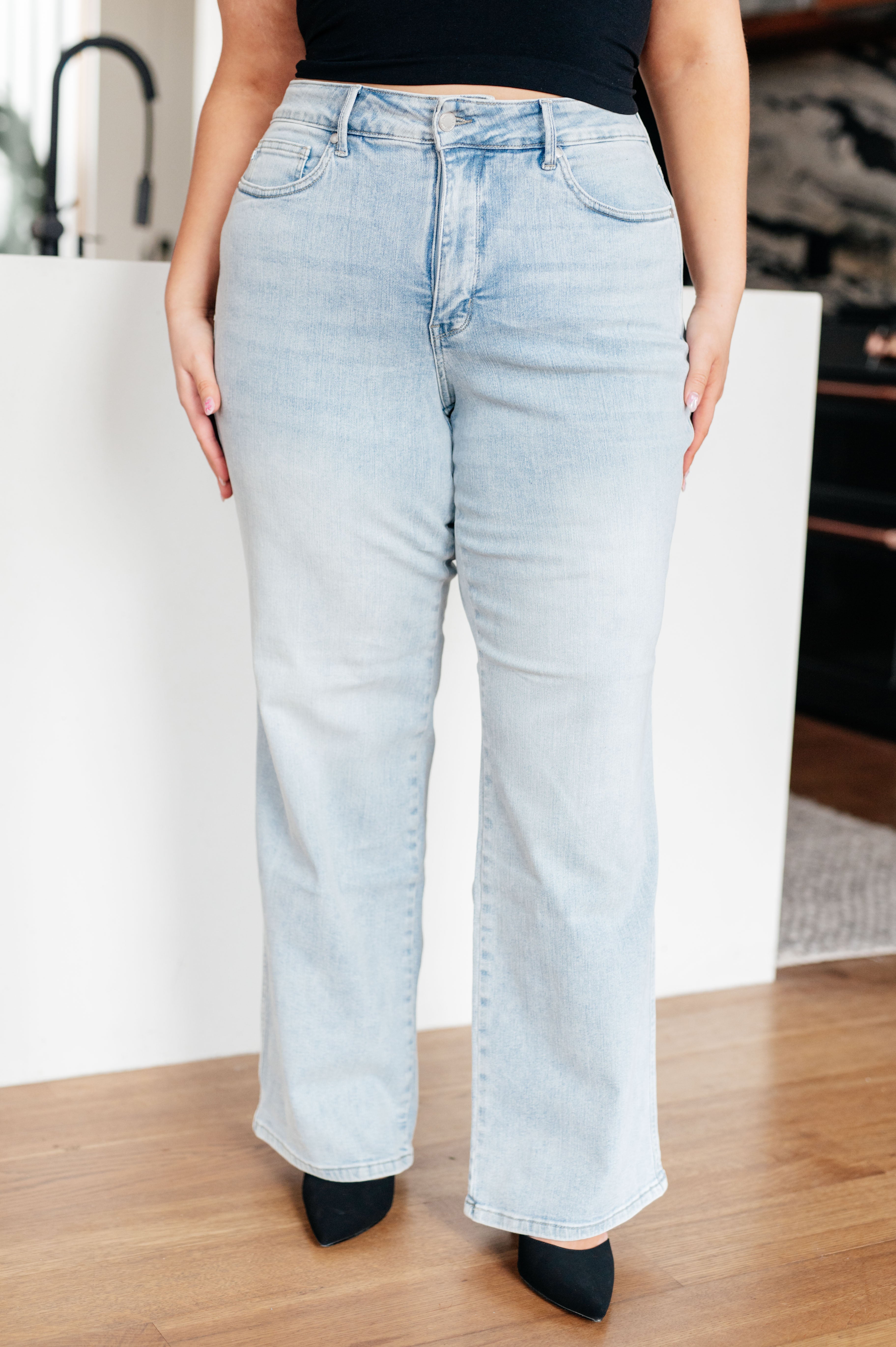 Brooke High Rise Control Top Vintage Wash Straight Jeans by Judy Blue