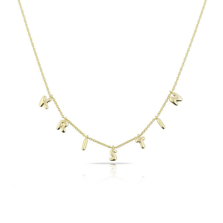 Custom Bristol Bubble Letter Name Necklace - Water Resistant by the Sis Kiss (Ships in 4 Weeks)