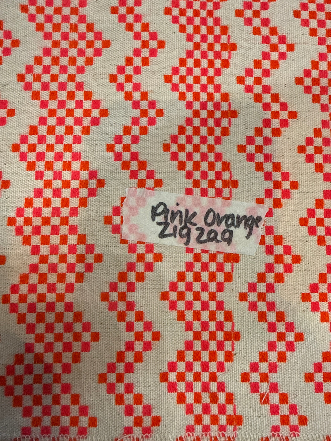 MJ TX PREPO SINGLE LADIES: Pink Orange Zig Zag Mini Top Zip by Makeup Junkie (Ships in 3-4 Weeks)