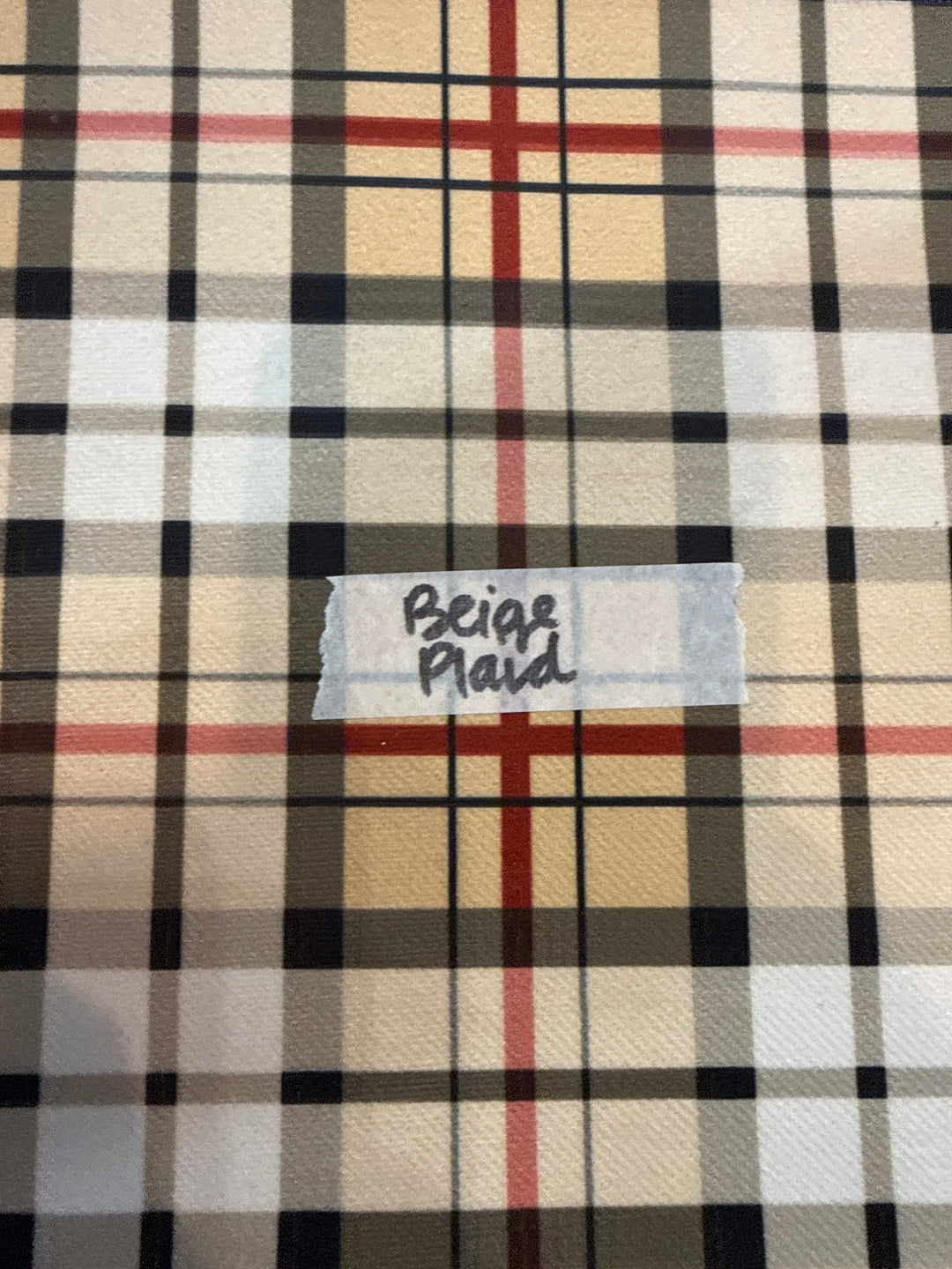 MJ TX PREPO SINGLE LADIES: Beige Plaid Mini Top Zip by Makeup Junkie (Ships in 3-4 Weeks)