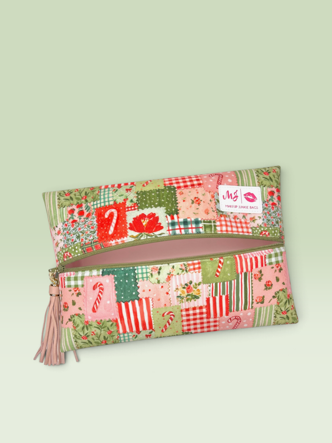 Christmas Cottage Candy Cane Patchwork by Makeup Junkie (Ships in 4-5 Weeks)