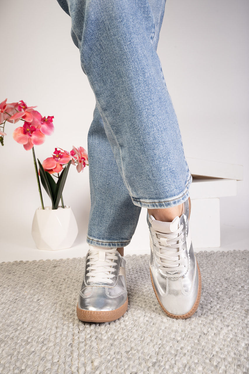 SHOE PARTY! Spoiler Alert Silver Mirror Metallic by Corkys (Ships in 2-3 Weeks)