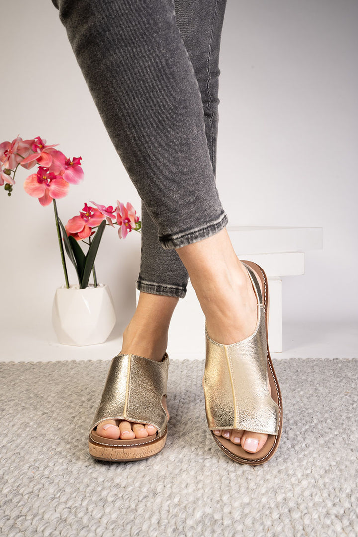 SHOE PARTY! Volta II Gold Crinkle Metallic by Corkys (Ships in 2-3 Weeks)