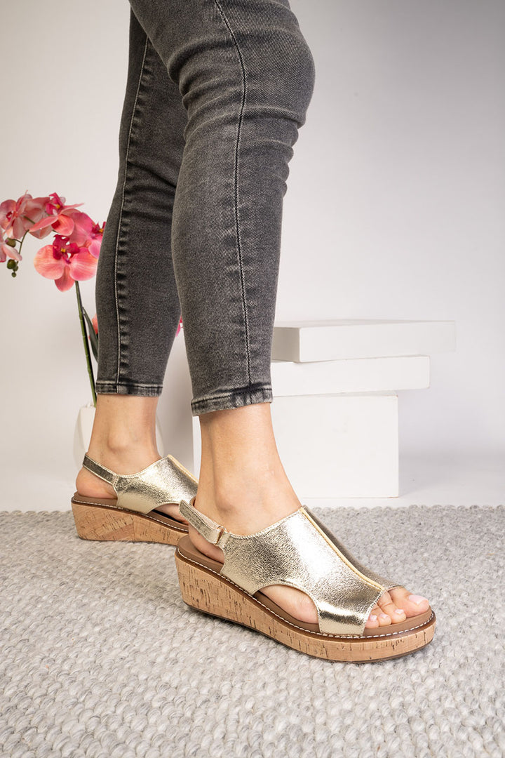 SHOE PARTY! Volta II Gold Crinkle Metallic by Corkys (Ships in 2-3 Weeks)