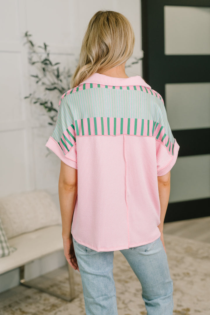 Can't Control It Collared Color Block Top - 6/5