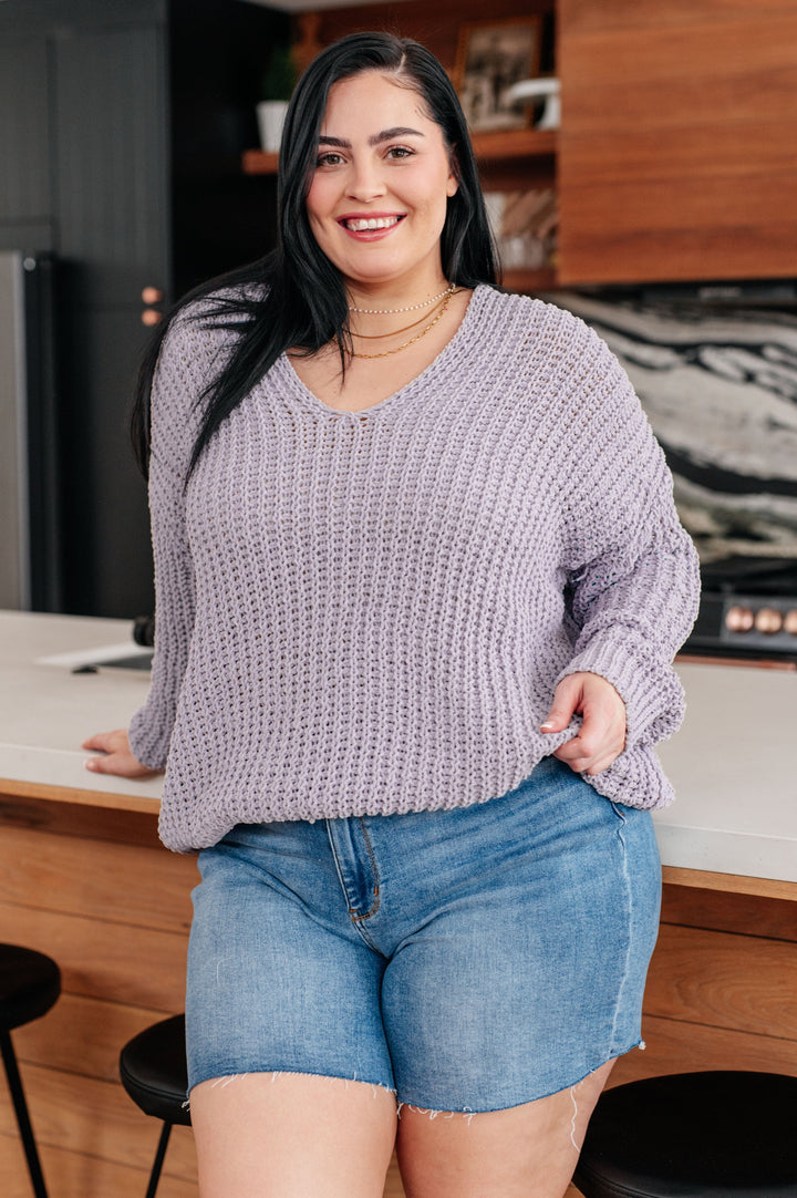 Captured My Interest Chunky V-Neck Sweater - 12/15