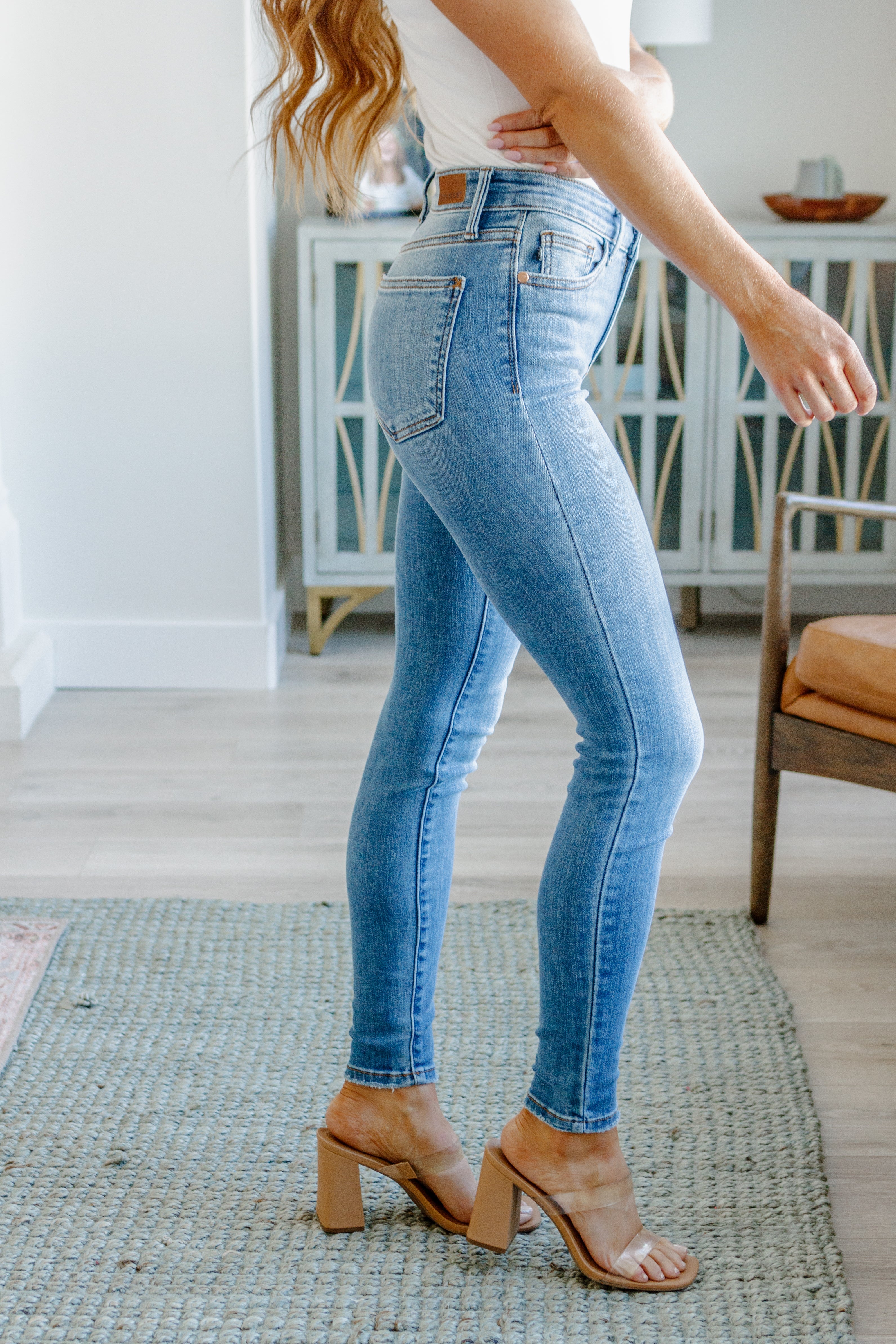 Catherine Mid Rise Vintage Skinny Jeans by Judy Blue