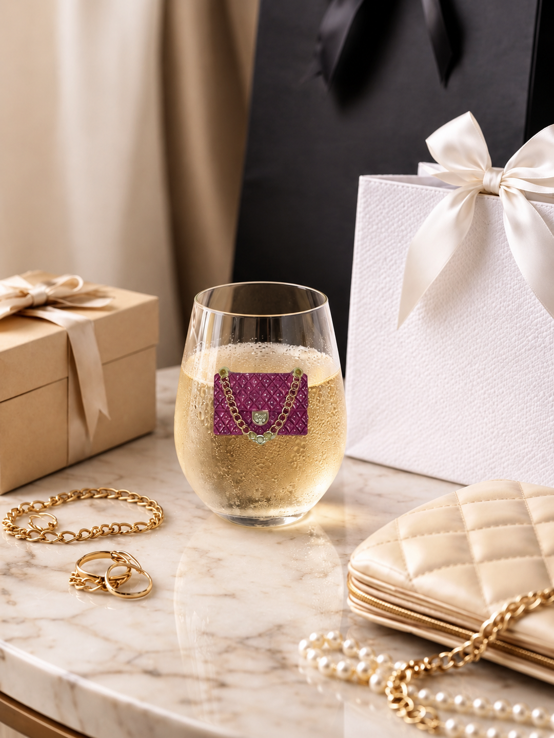 JUNE PREORDER: Pink Purse Stemless by the Queens Jewels (Ships in 2-3 Weeks)