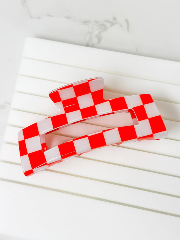 Game Day Checkered Claw Clips