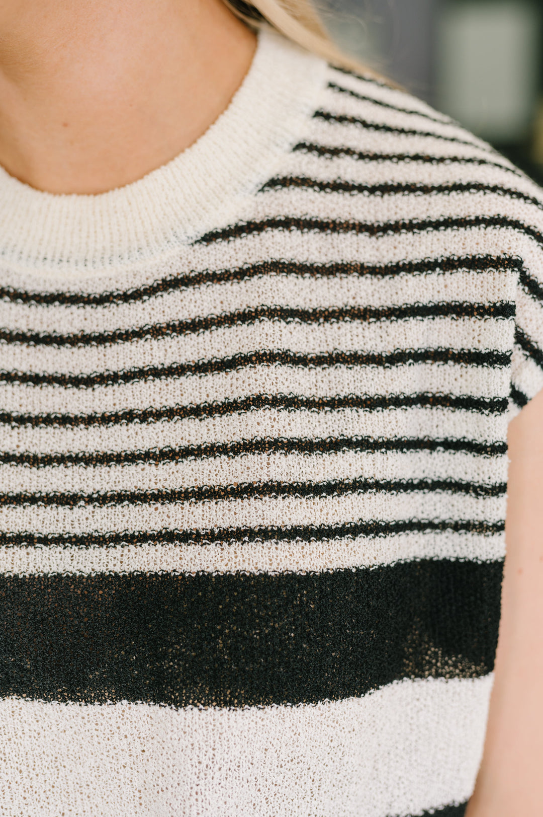 Chic and Sweet Striped Knit Top - 6/18