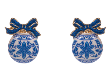 Chinoiserie Ornament Stud Earrings