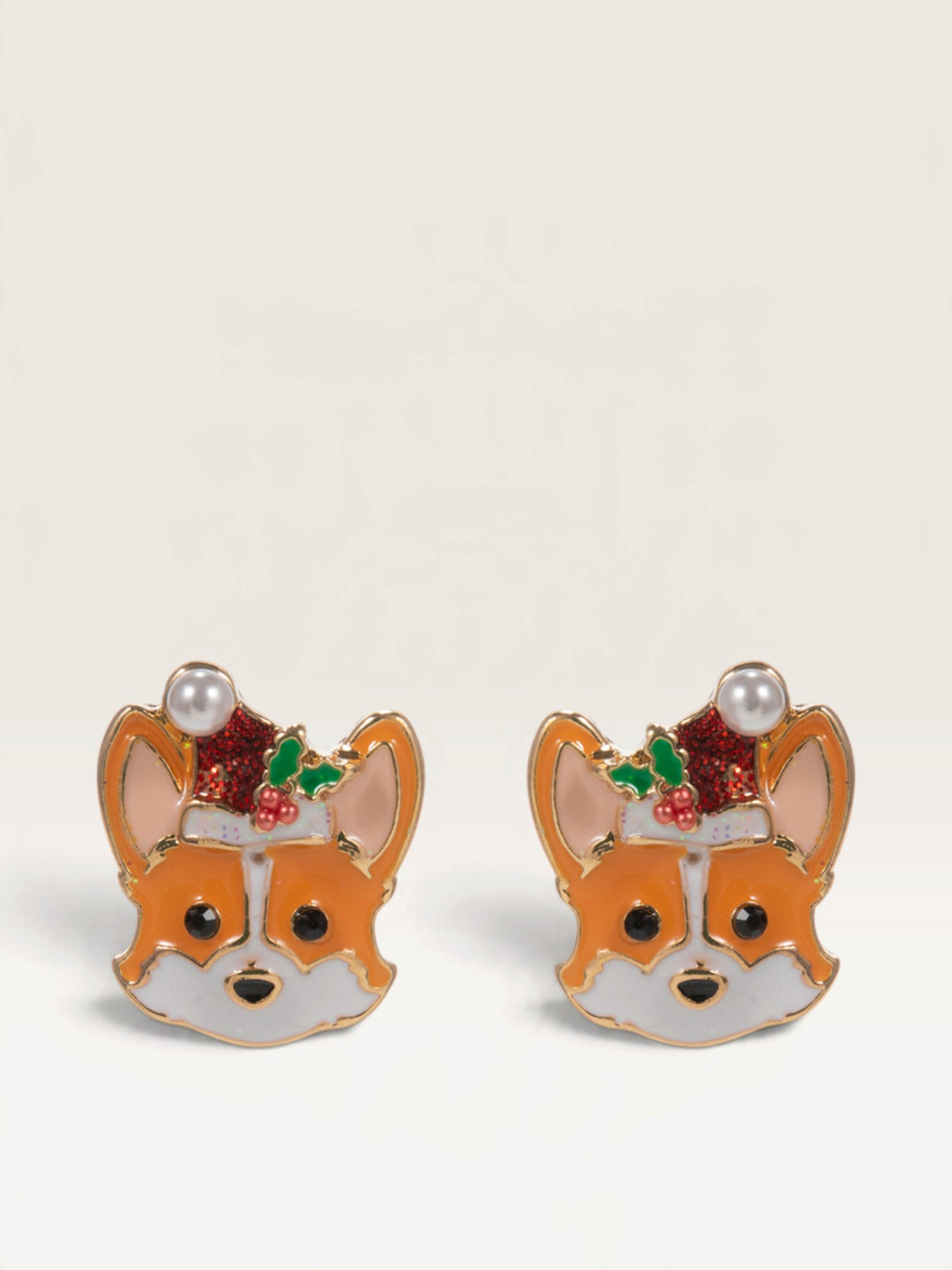 Christmas Corgi Stud Earrings