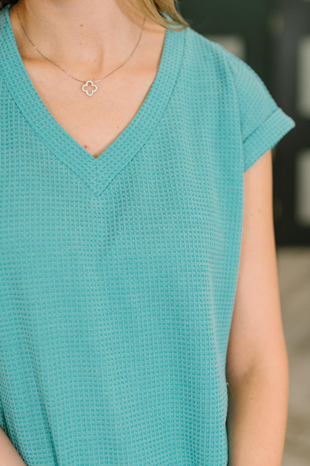 Classic Timeless V-Neck Tee in Teal - 5/18
