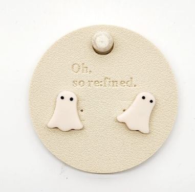 Halloween Ghost Clay Post Earrings