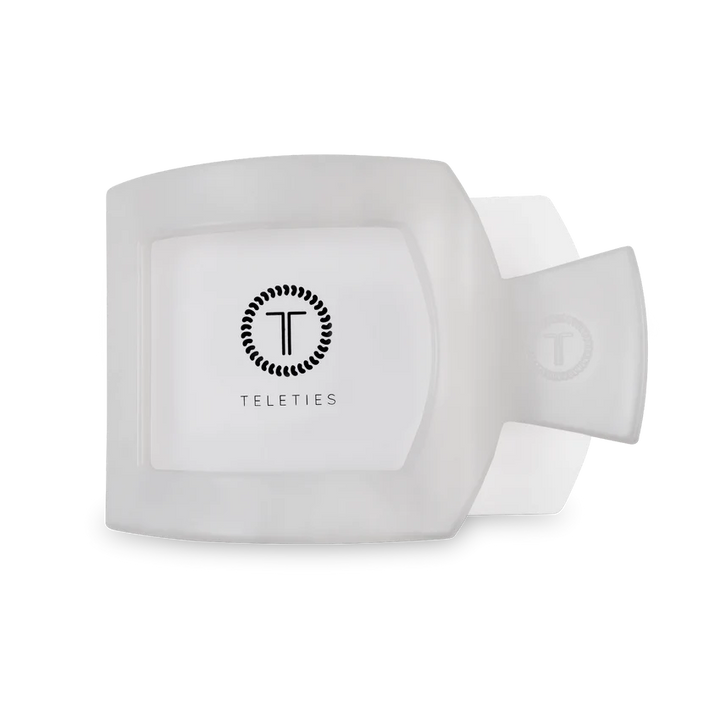 Large Teleties Flat Square Clip - Coconut White