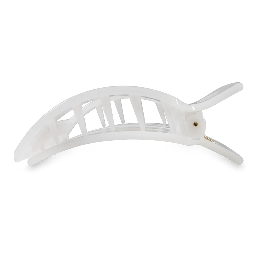 Large Teleties Flat Square Clip - Coconut White